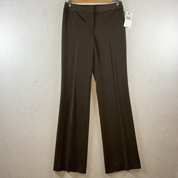 TAHARI Womens Dress Pants Sz 2 Cocoa Brown Bootcut Career Office Parisian New - Picture 1 of 14